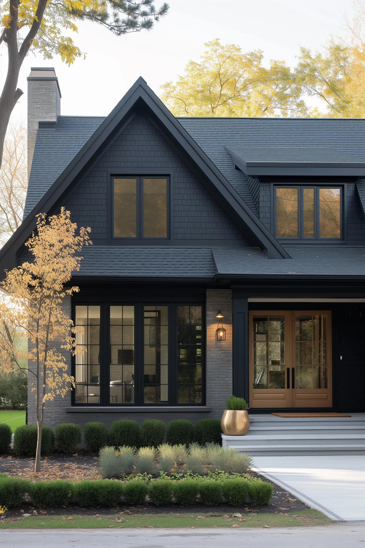 black modern house exterior paint color