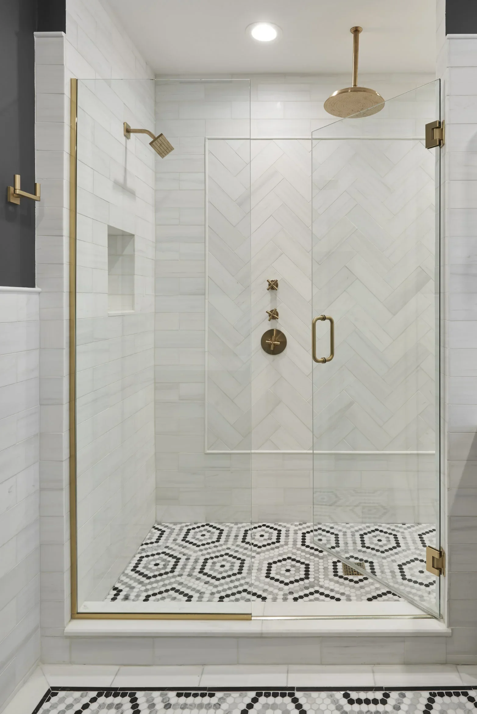 timeless double vanity bath walk in shower