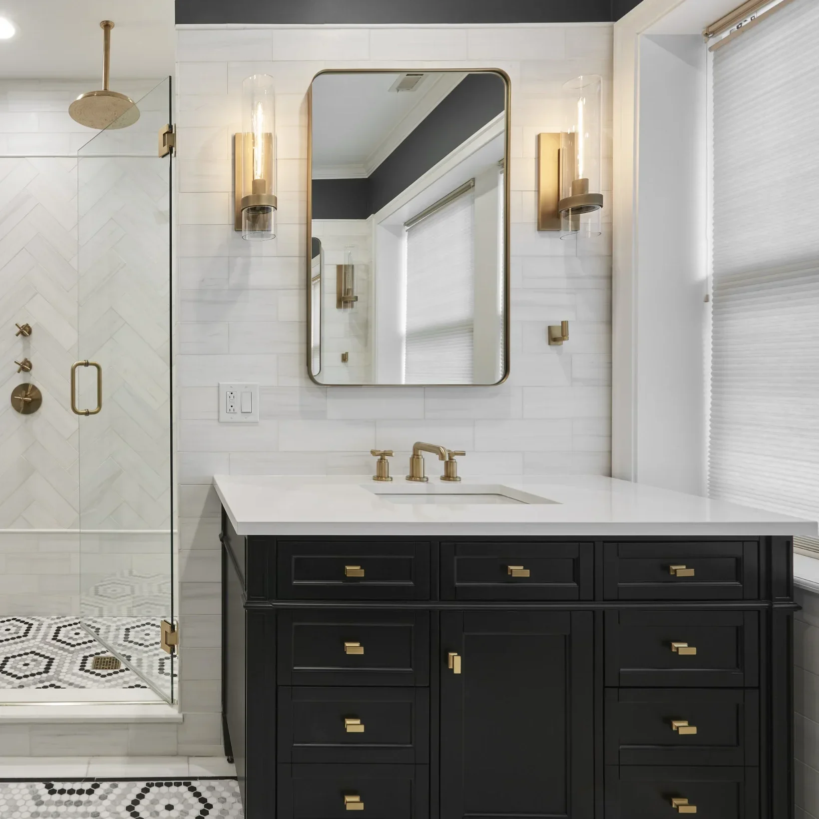 timeless double vanity bath full room
